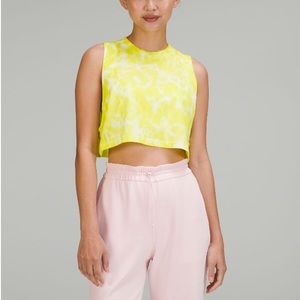Yellow lululemon cropped workout tank